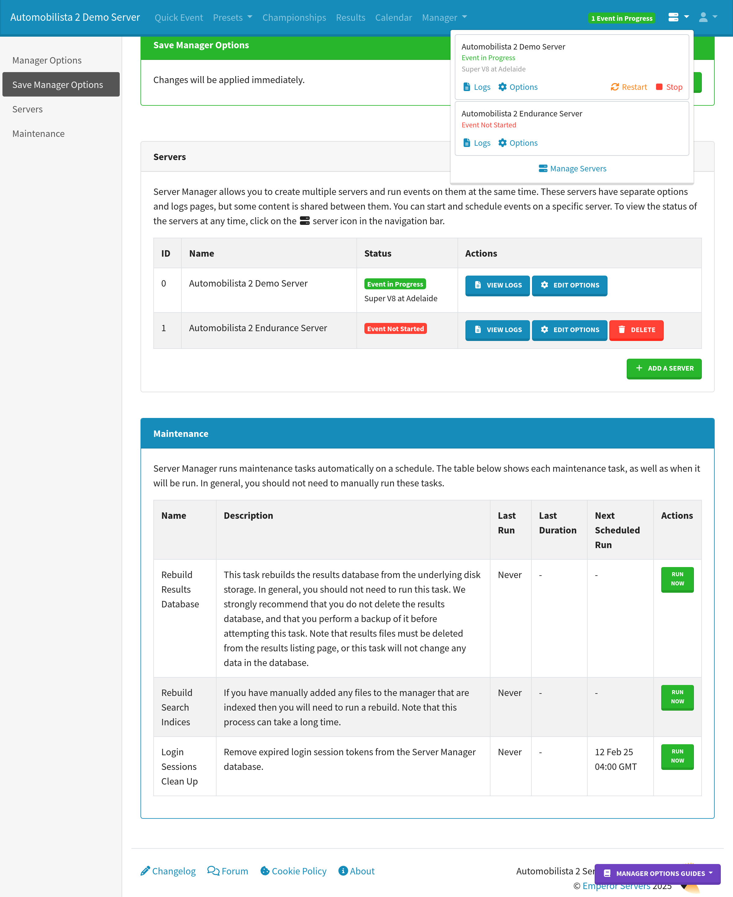 Multiserver Management