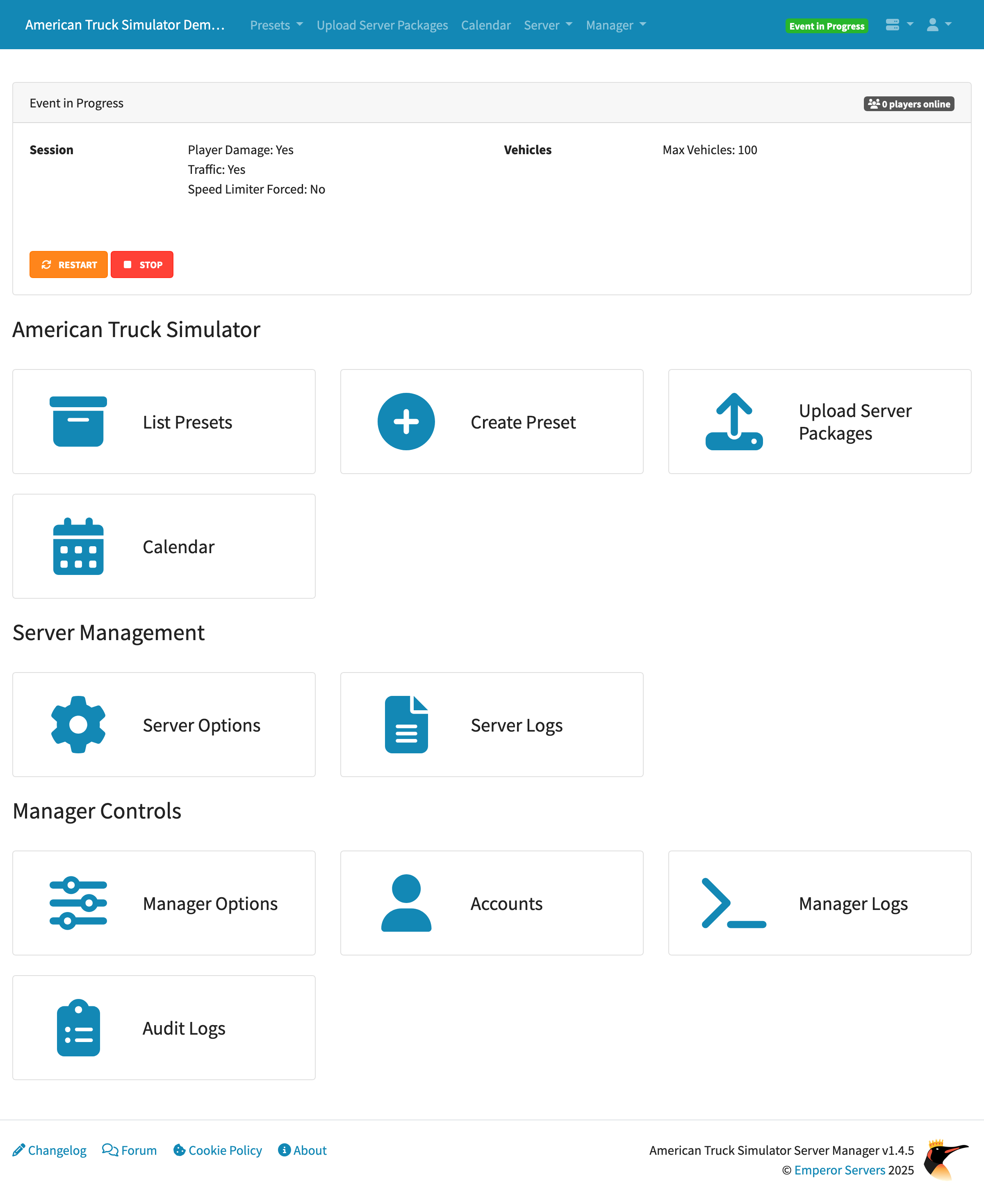 Server Manager Home