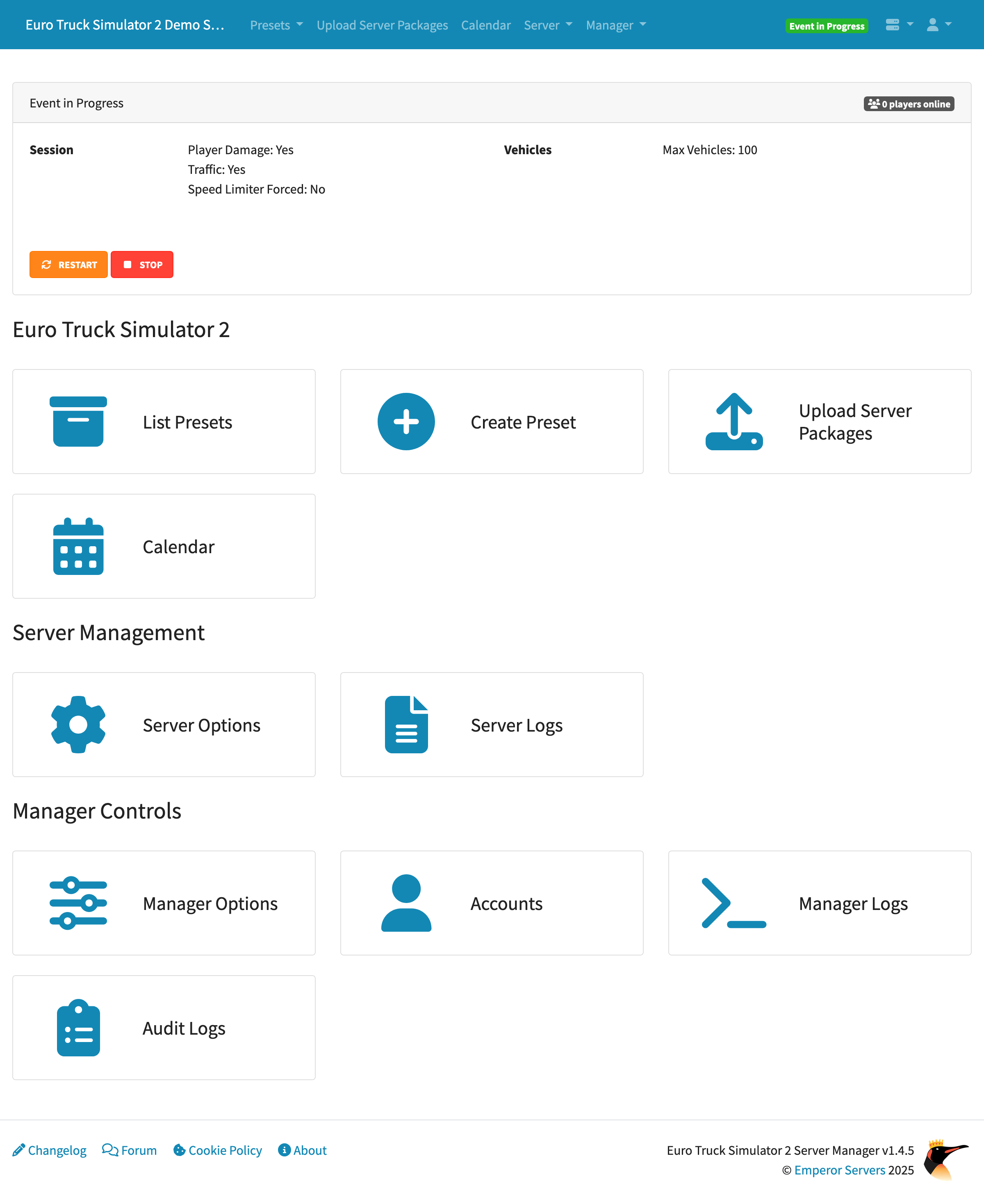Server Manager Home